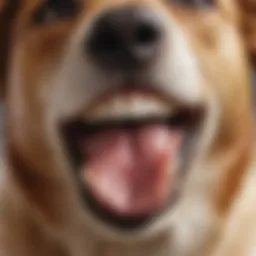 Illustration showing a dog's mouth with highlighted abscess areas