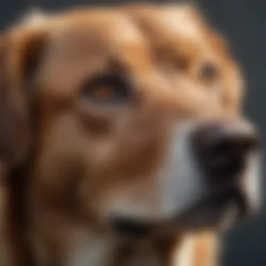 A close-up of a dog's face showing emotion