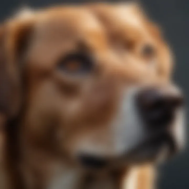 A close-up of a dog's face showing emotion