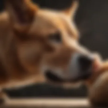 Dog scratching its ear with its paw