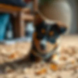 A dog exploring its surroundings with curiosity