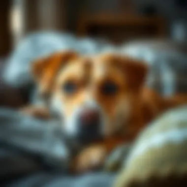 A cozy dog resting comfortably at home post-surgery