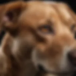 Close-up of a dog's skin showing irritation and redness, highlighting dermatological issues.