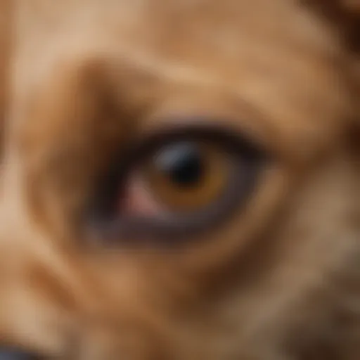 Close-up of a dog's skin showing signs of irritation