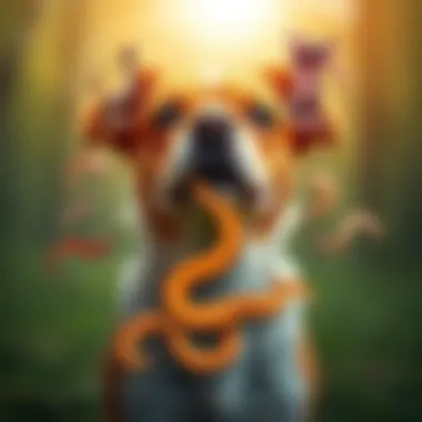 Types of Intestinal Worms in Dogs Illustration of various types of intestinal worms that commonly affect dogs, showcasing their distinct features.