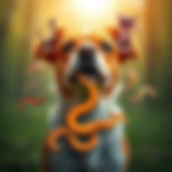 Types of Intestinal Worms in Dogs Illustration of various types of intestinal worms that commonly affect dogs, showcasing their distinct features.