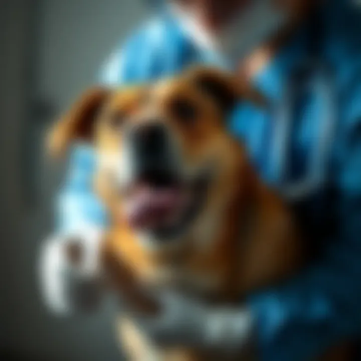 Veterinary Care: Essential for Dog Health A vet examining a dog, emphasizing the importance of professional care when dealing with worm-related issues.