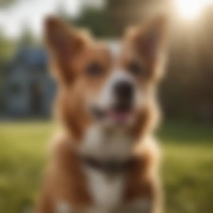 Happy pet playing outside after being treated with Seresto collar.
