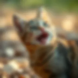 Illustration depicting a cat in heat