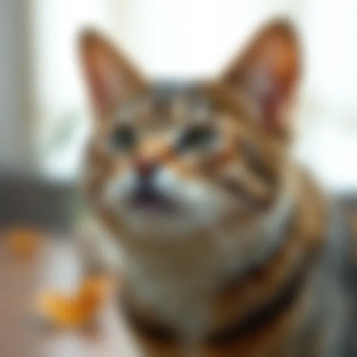 Illustration of signs indicating a cat is in heat