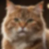 Close-up of a nursing cat showing signs of discomfort
