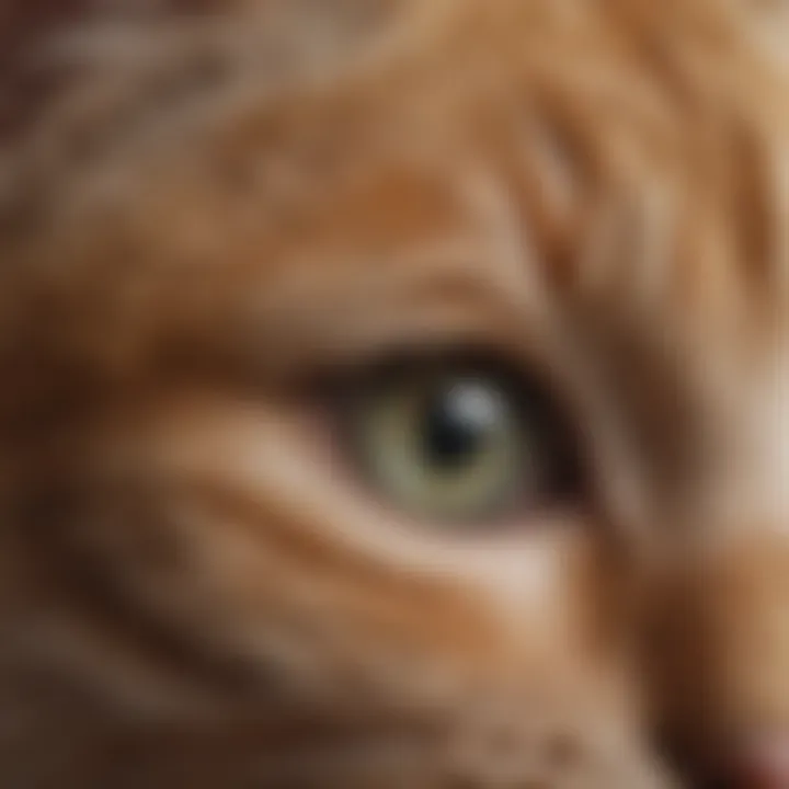 Illustration of mammary glands in a cat highlighting inflammation areas