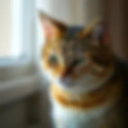 A cat exhibiting signs of stress