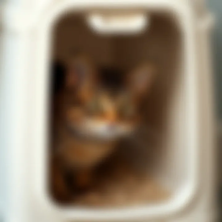 Litter Box Maintenance and Its Impact on Feline Behavior A litter box with clean and soiled areas