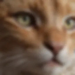 Close-up of a cat's flaky skin showing dry patches.