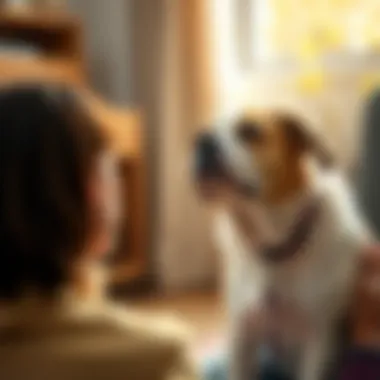 Recognizing Symptoms and Seeking Help A pet owner observing their pet with concern