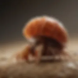 Close-up view of a transparent hermit crab shell showcasing its unique structure.