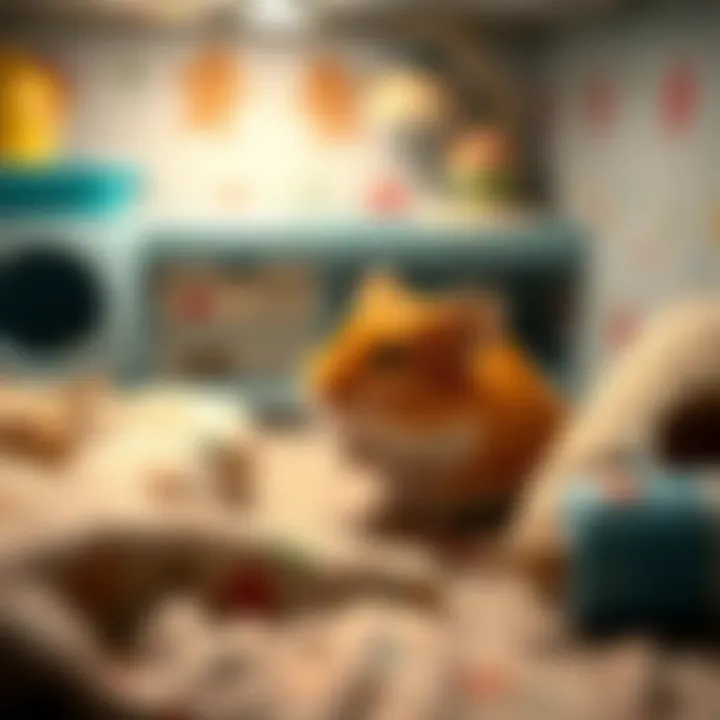 A cozy hamster habitat showing elements of comfort