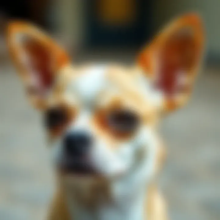 Close-up of a Chihuahua displaying signs of anxiety