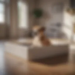 A well-designed litter tray for dogs in a modern home setting