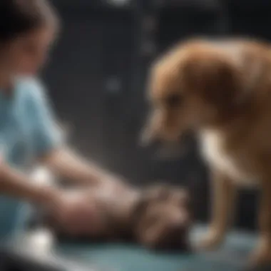 Diagnostic Ultrasound for Liver Disorders Veterinarian conducting liver ultrasound on a dog