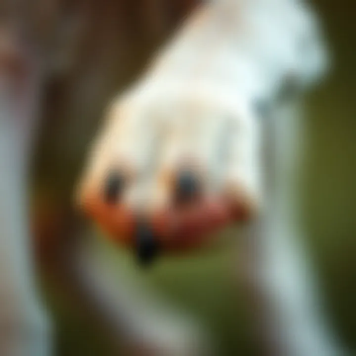 Close-up view of a dog's leg with a lump