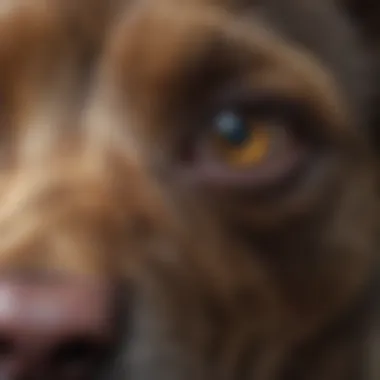 Close-up of teary eyes in a pet