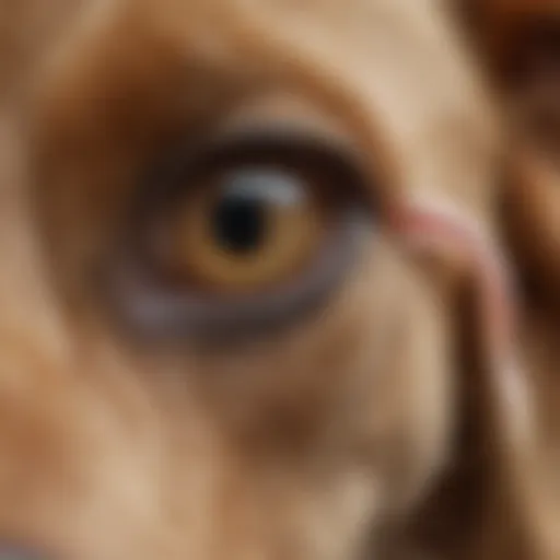 Close-up view of a dog with an ear infection