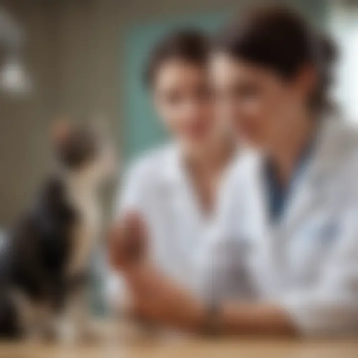 Veterinarian consulting with a pet owner about Simparica Trio.