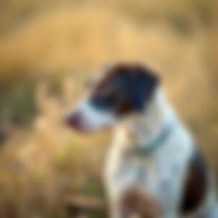 Pointer dog engaged in training, demonstrating focus and obedience