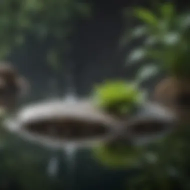 Close-up of a pond air stone creating bubbles in a clear aquatic environment