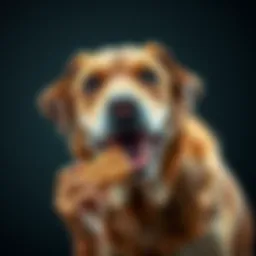 Senior dog enjoying a nutritious biscuit