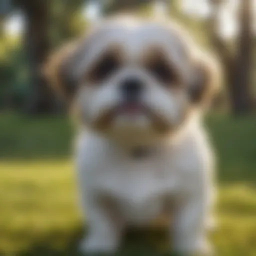 Playful Shih Tzu enjoying outdoor time