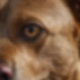 Close-up view of a dog’s skin affected by parasites