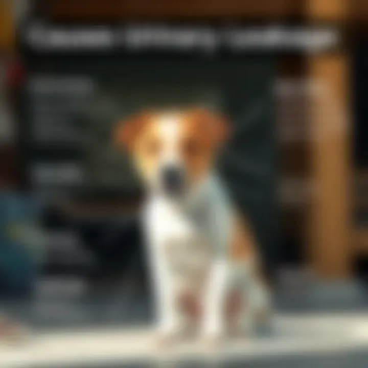 Causes of Urinary Leakage in Dogs An infographic depicting potential causes of urinary leakage in dogs