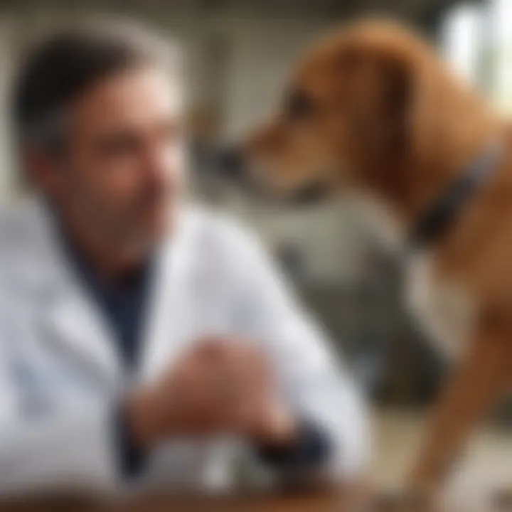 Veterinarian discussing treatment options with a dog owner