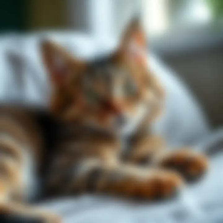The Comfort of a Neutered Cat Neutered male cat lounging comfortably