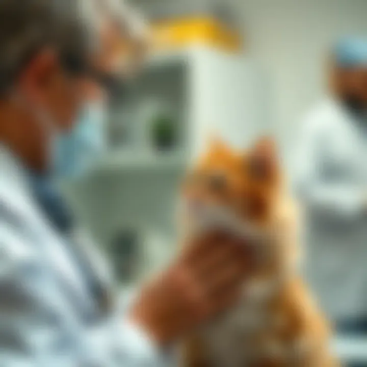 Veterinary Consultation on Neutering Benefits Veterinarian explaining neutering to a cat owner