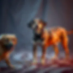 Illustration of the stages of the heat cycle in female dogs