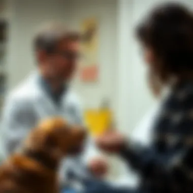 Veterinarian discussing tick treatments with a pet owner
