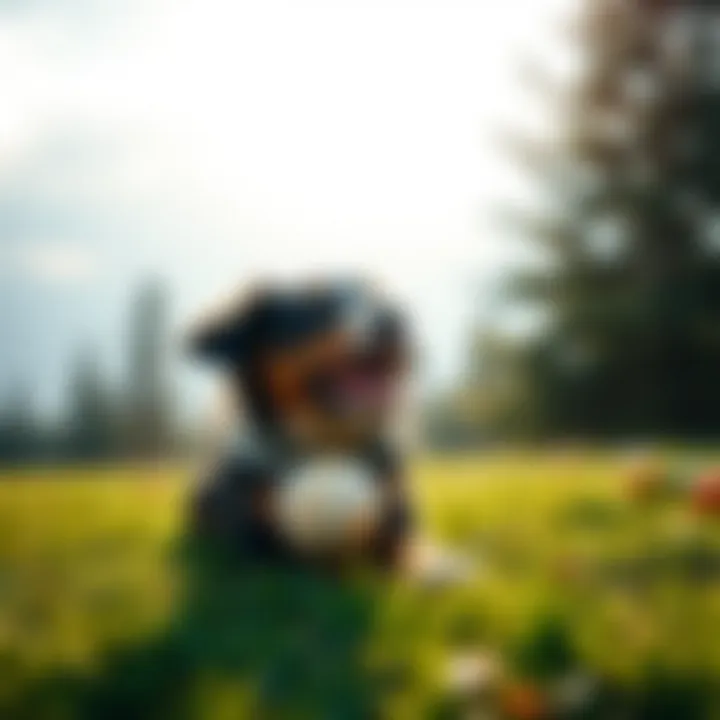 Ensuring Canine Well-being Healthy dog playing outdoors