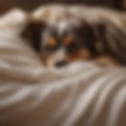 A serene sleeping dog curled up in a cozy bed