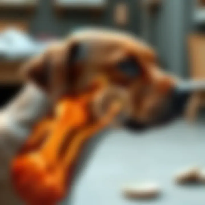 Illustration showing the internal effects of onion poisoning on a dog