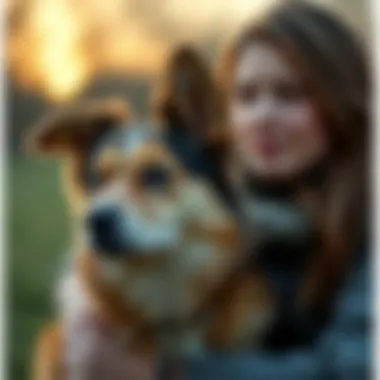 A concerned pet owner with a dog, showcasing the importance of awareness about onion poisoning