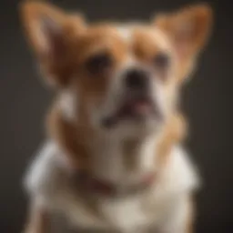 Close-up of a small dog exhibiting signs of tracheal collapse cough