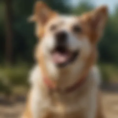 Happy Dog Enjoying Relief from Skin Rash with Ointment Happy Dog Enjoying Relief from Skin Rash with Ointment