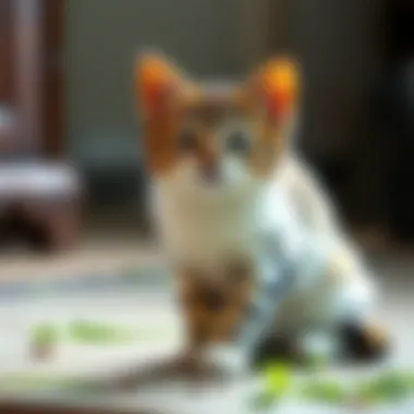 Inappropriate Urination in Cats Cat exhibiting inappropriate urination behavior