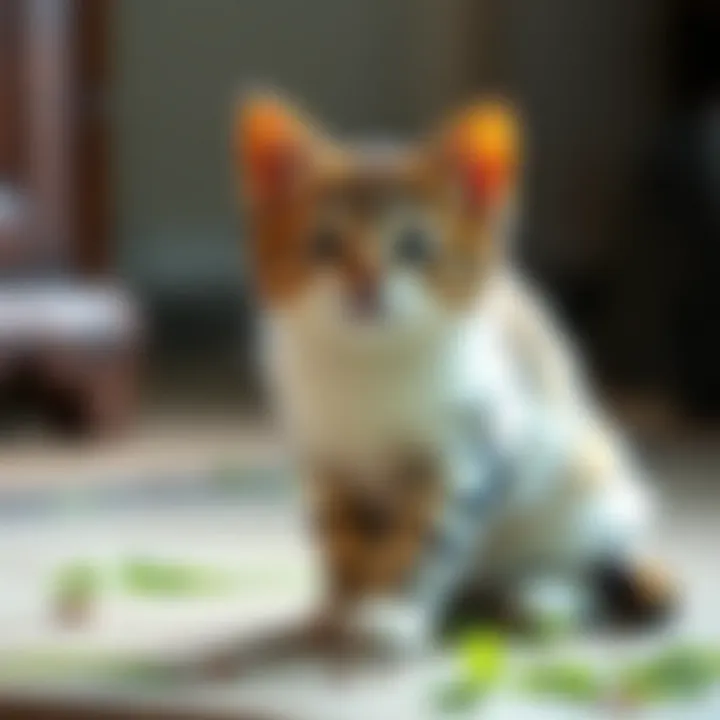 Inappropriate Urination in Cats Cat exhibiting inappropriate urination behavior