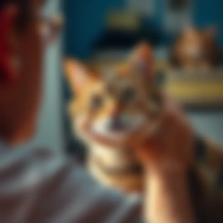 Recognizing Stress in Cats Cat owner observing signs of stress in their pet