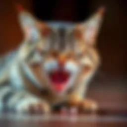 Illustration of a cat exhibiting vomiting behavior